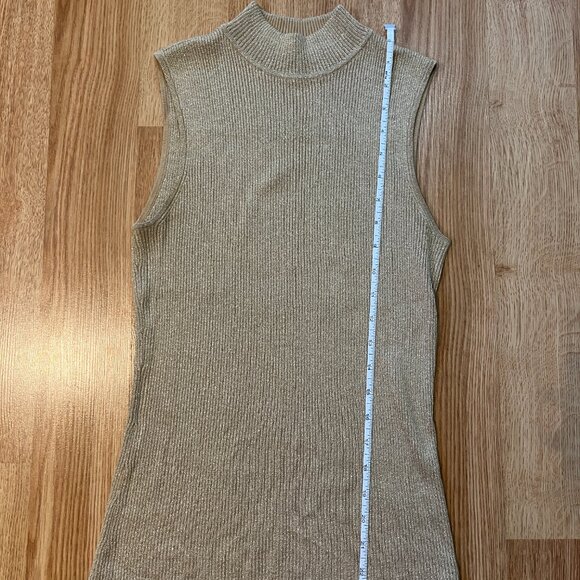Nygard Collection Mock Turtleneck Tan Gold Sweater Tank Top - Picture 4 of 4